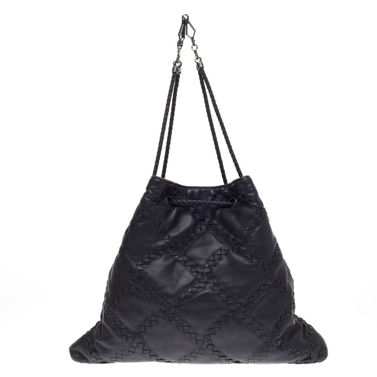 Women's Bottega Veneta Croisette Bag Intrecciato Quilted Leather Large