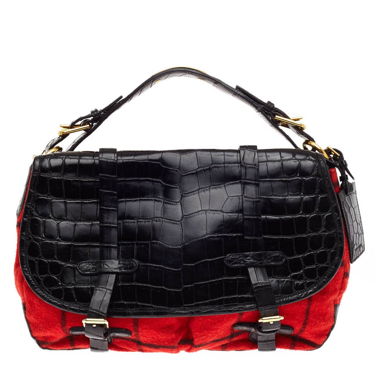 Ralph Lauren Saranac Messenger Crocodile and Tartan