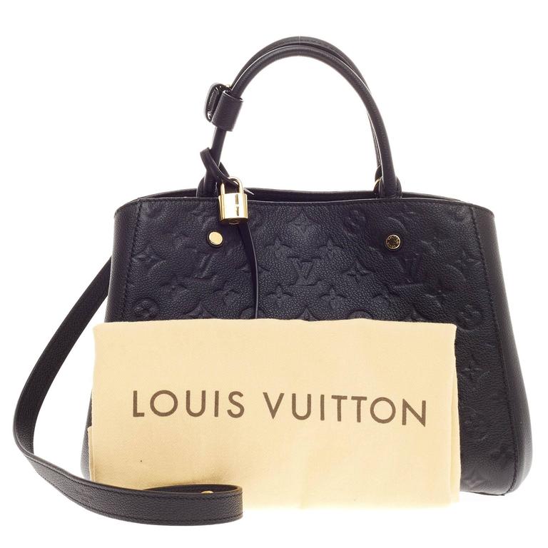 Louis Vuitton Womens Montaigne Black Empreinte Leather MM ref