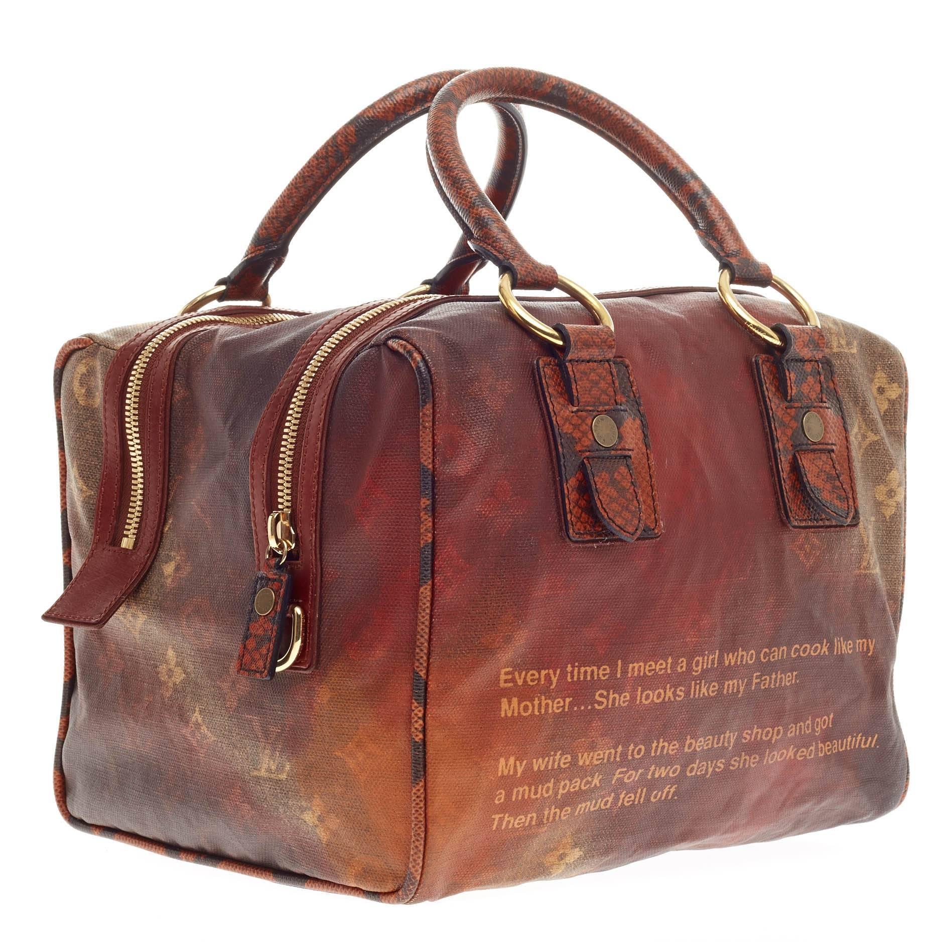 Louis Vuitton Limited Edition Mancrazy Jokes Monogram Canvas and Snakeskin In Good Condition In NY, NY