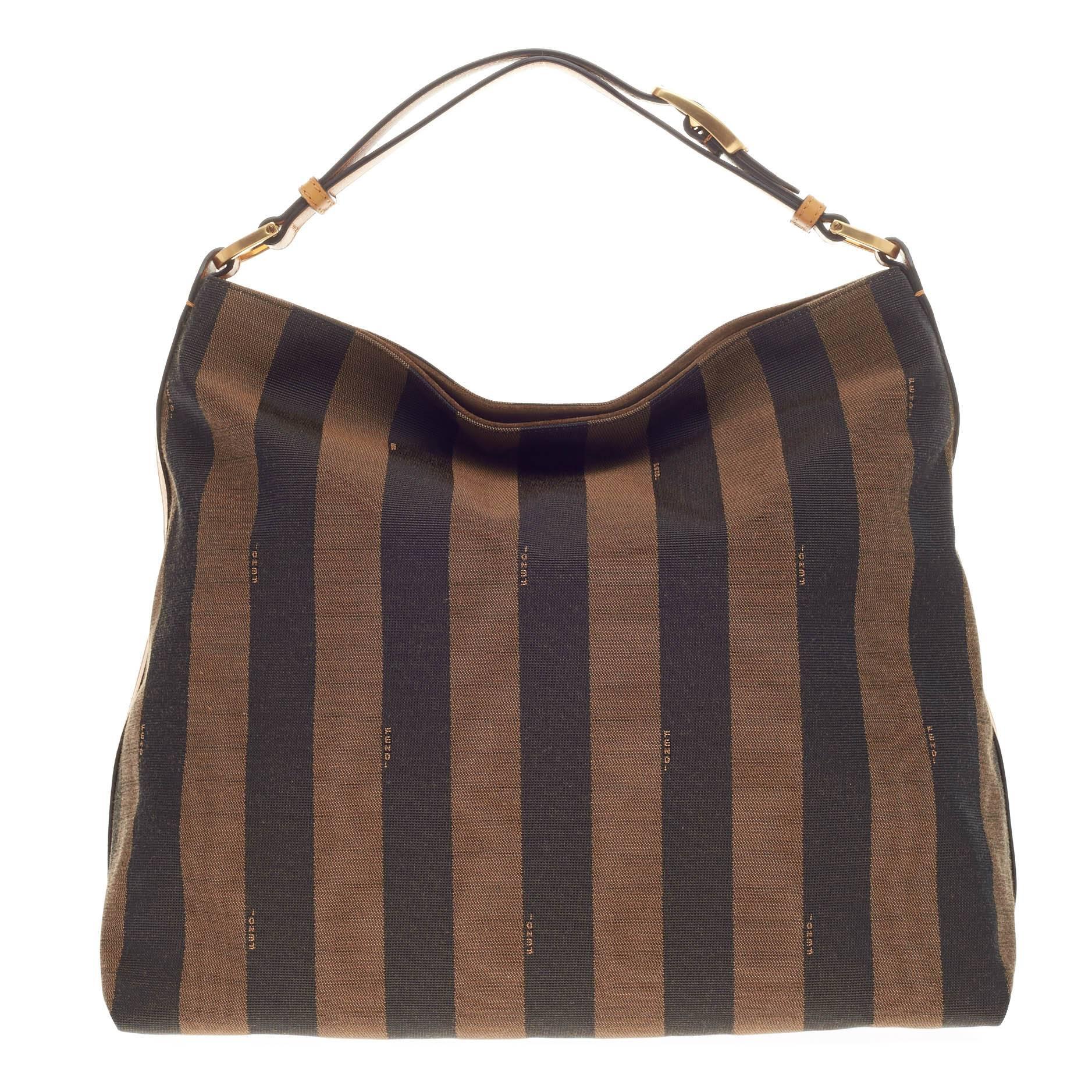 Fendi Pequin Hobo Canvas In Good Condition In NY, NY