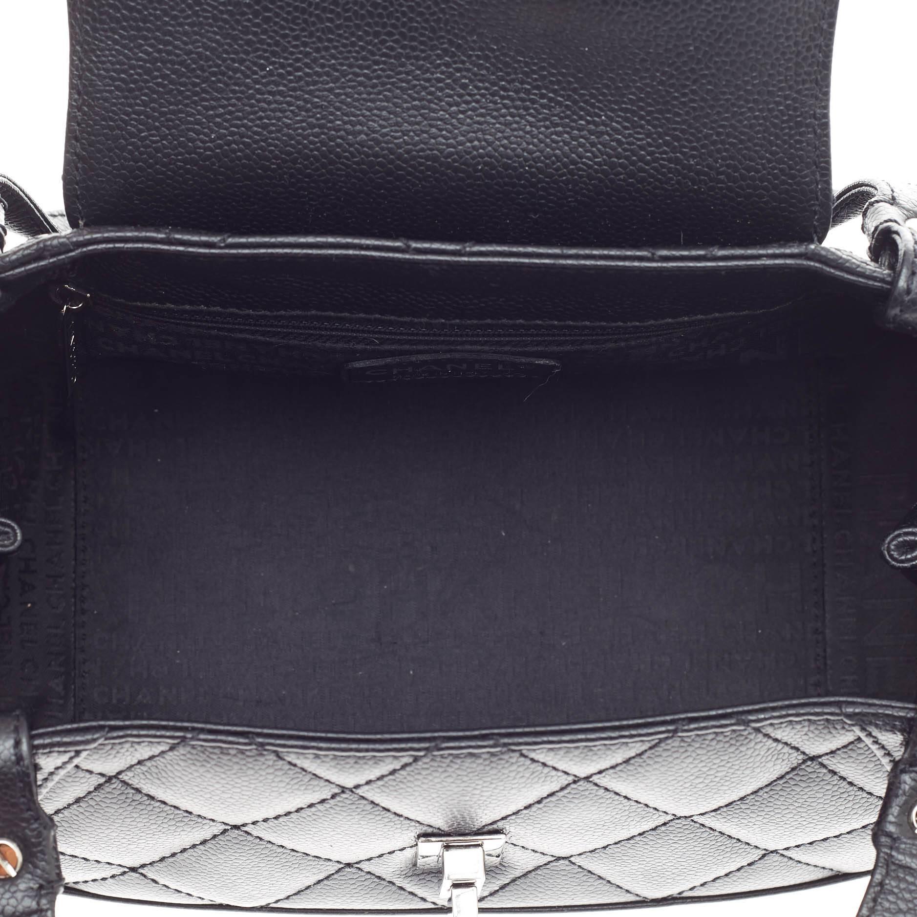 Chanel Mademoiselle Lock Shoulder Bag Quilted Caviar Small 1