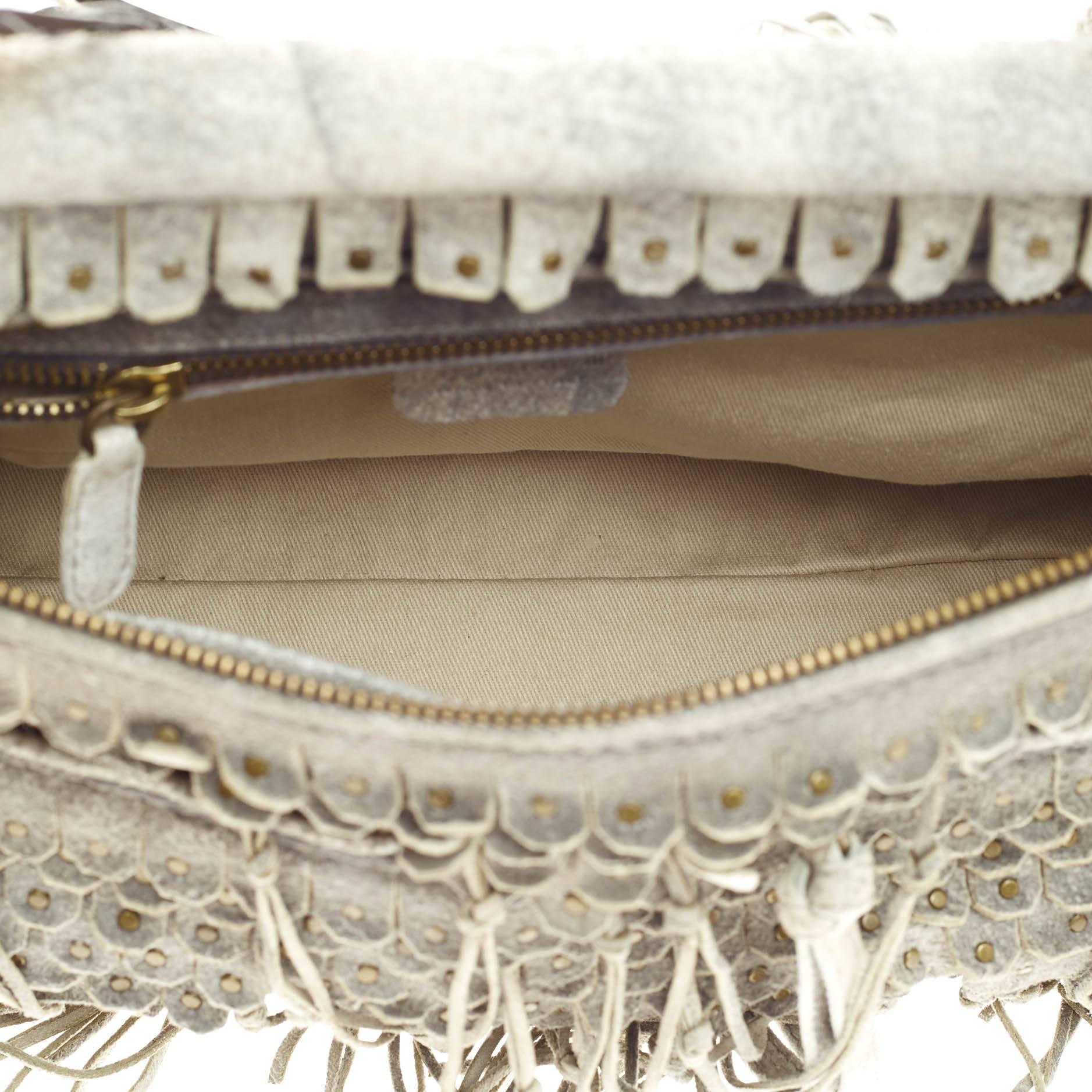 Roberto Cavalli Fringed Doctor Bag Distressed Suede 2