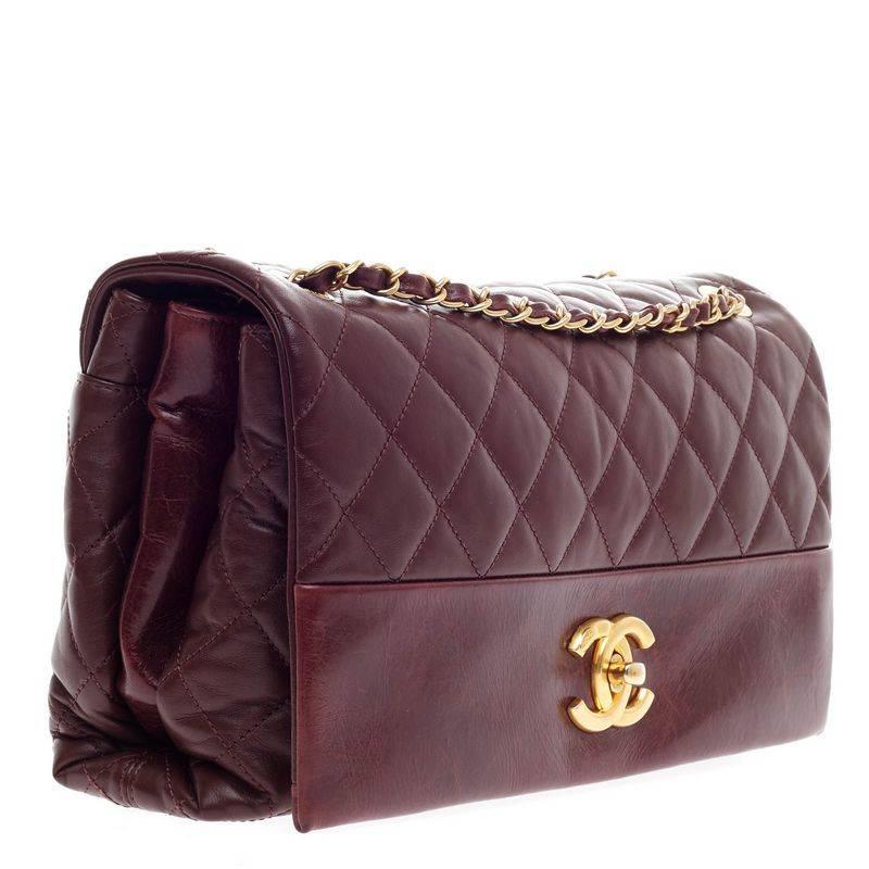 Chanel Soft Elegance Flap Bag Distressed Calfskin Jumbo In Good Condition In NY, NY