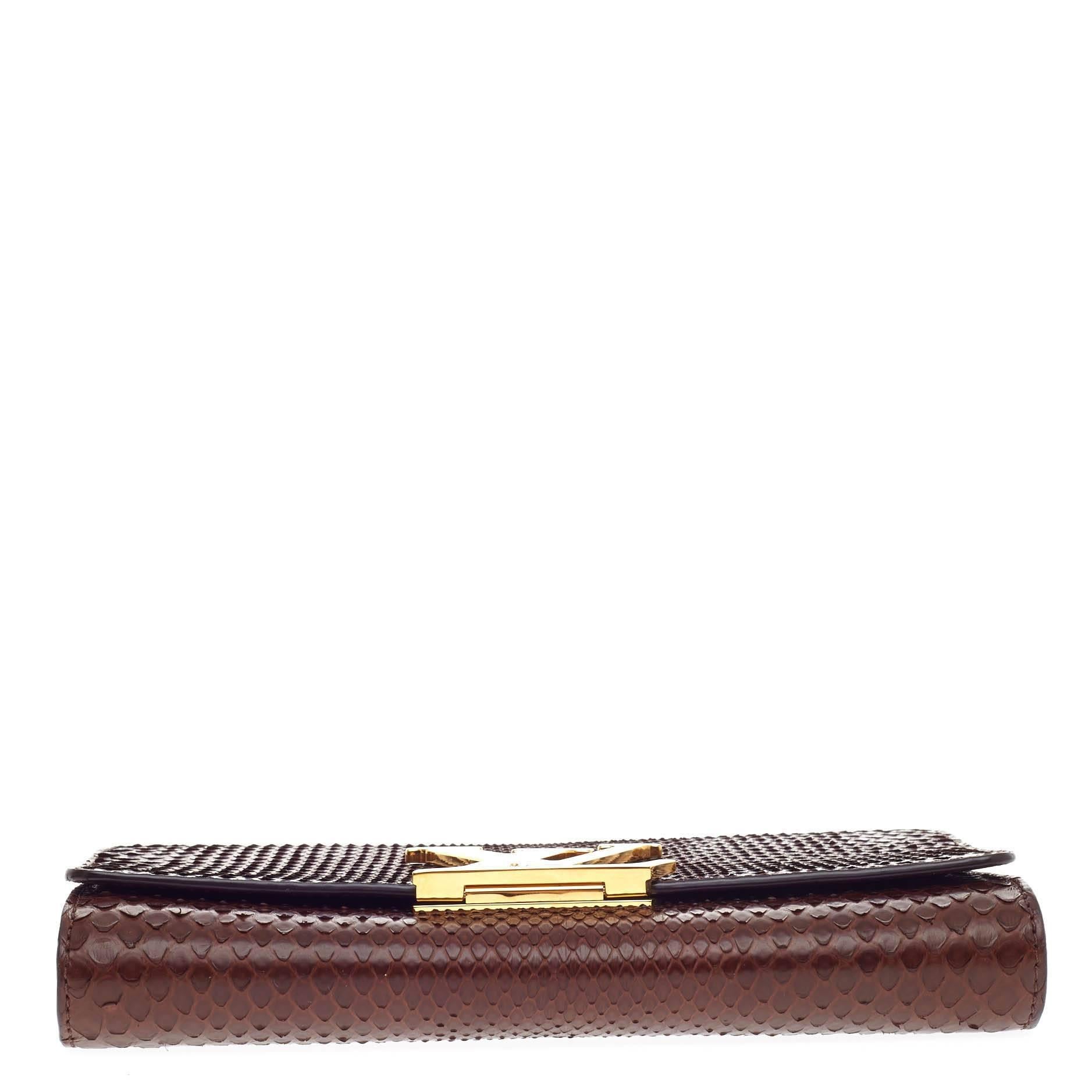 Louis Vuitton Chain Louise Clutch Python GM 2