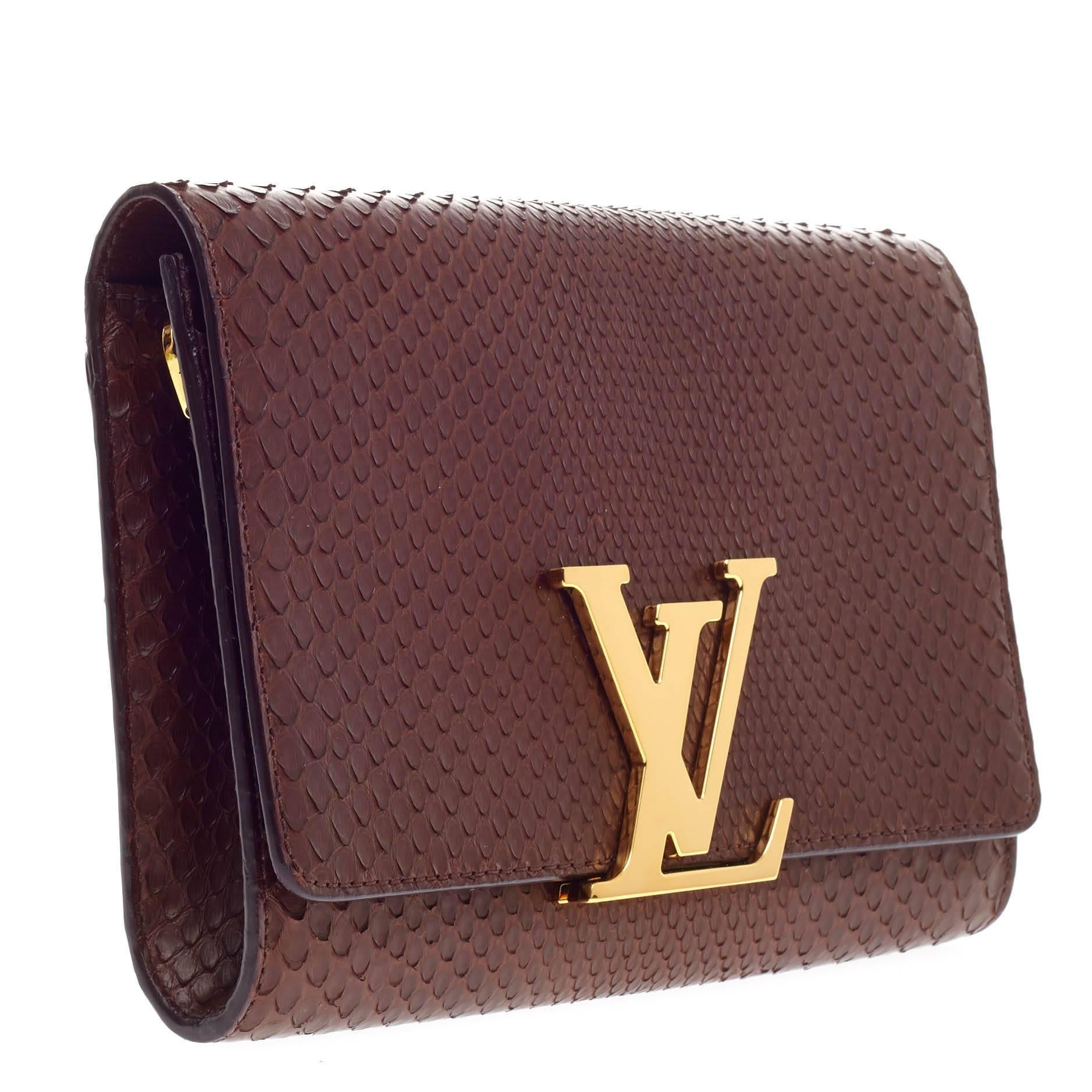 Women's or Men's Louis Vuitton Chain Louise Clutch Python GM