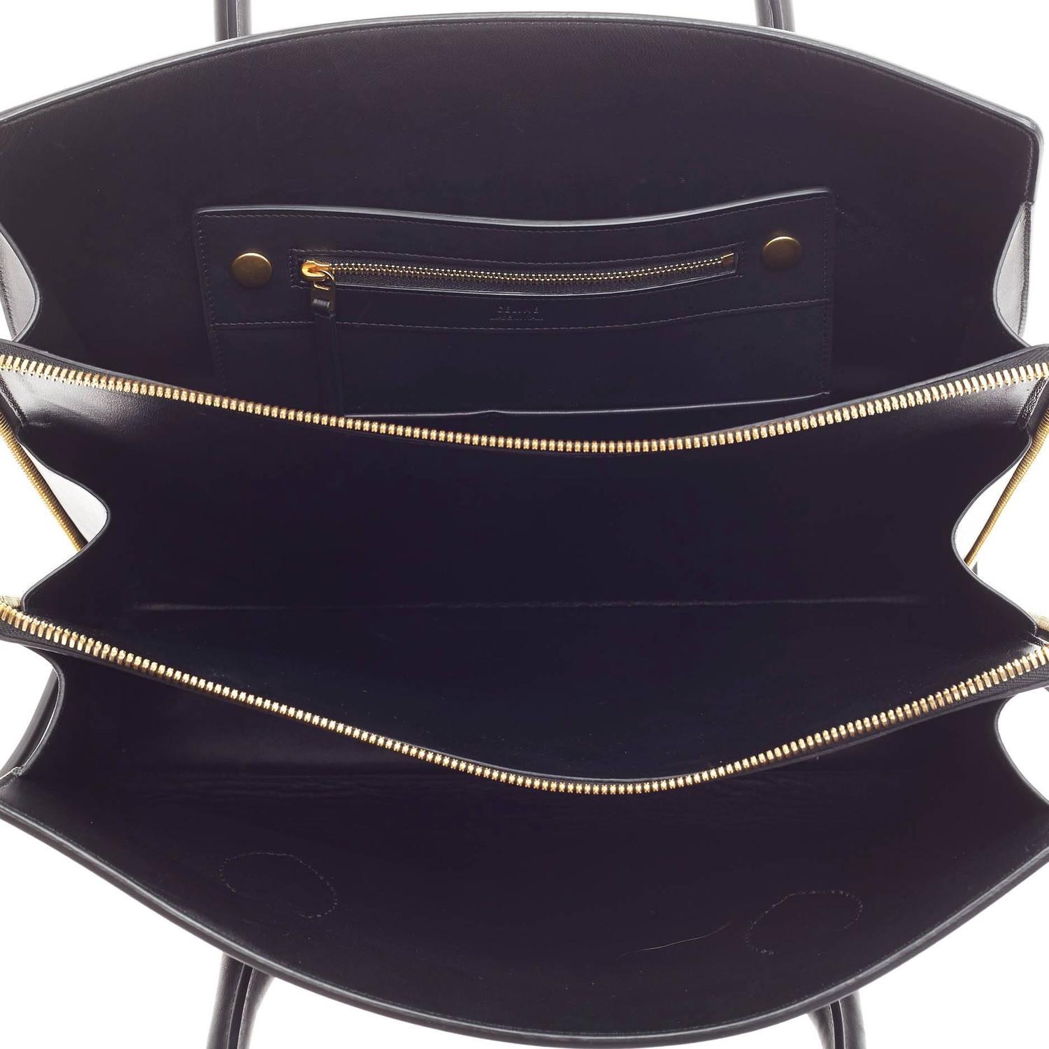 celine trapeze bag black - Celine Boxy Bag Calfskin Large For Sale at 1stdibs
