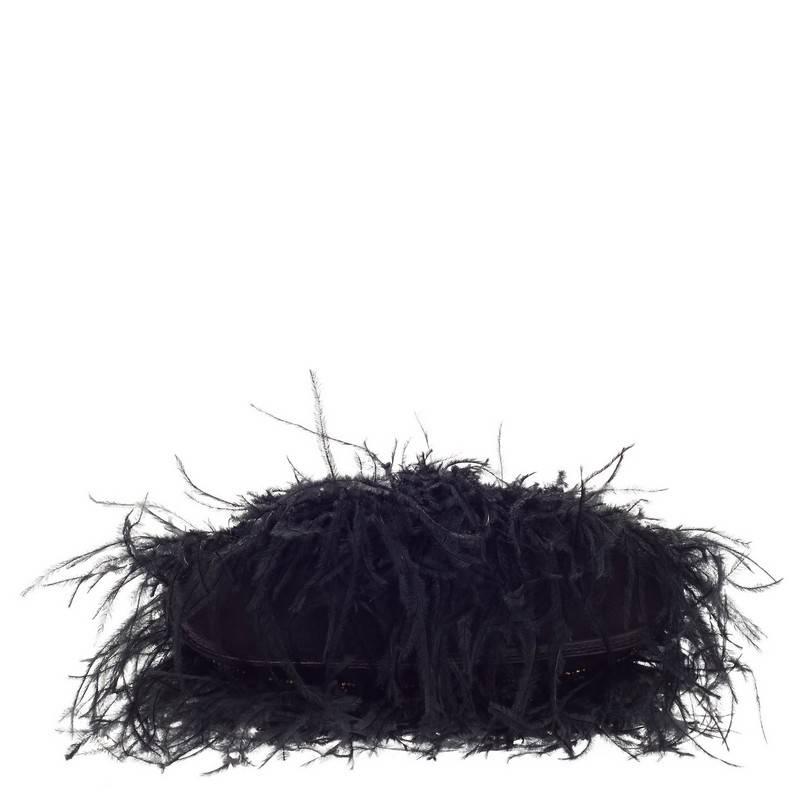 Women's or Men's Chanel Chain Strap Pochette Ostrich Feather