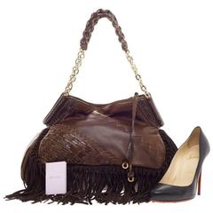 Jimmy Choo Tatum Fringe Shoulder Bag Leather Large