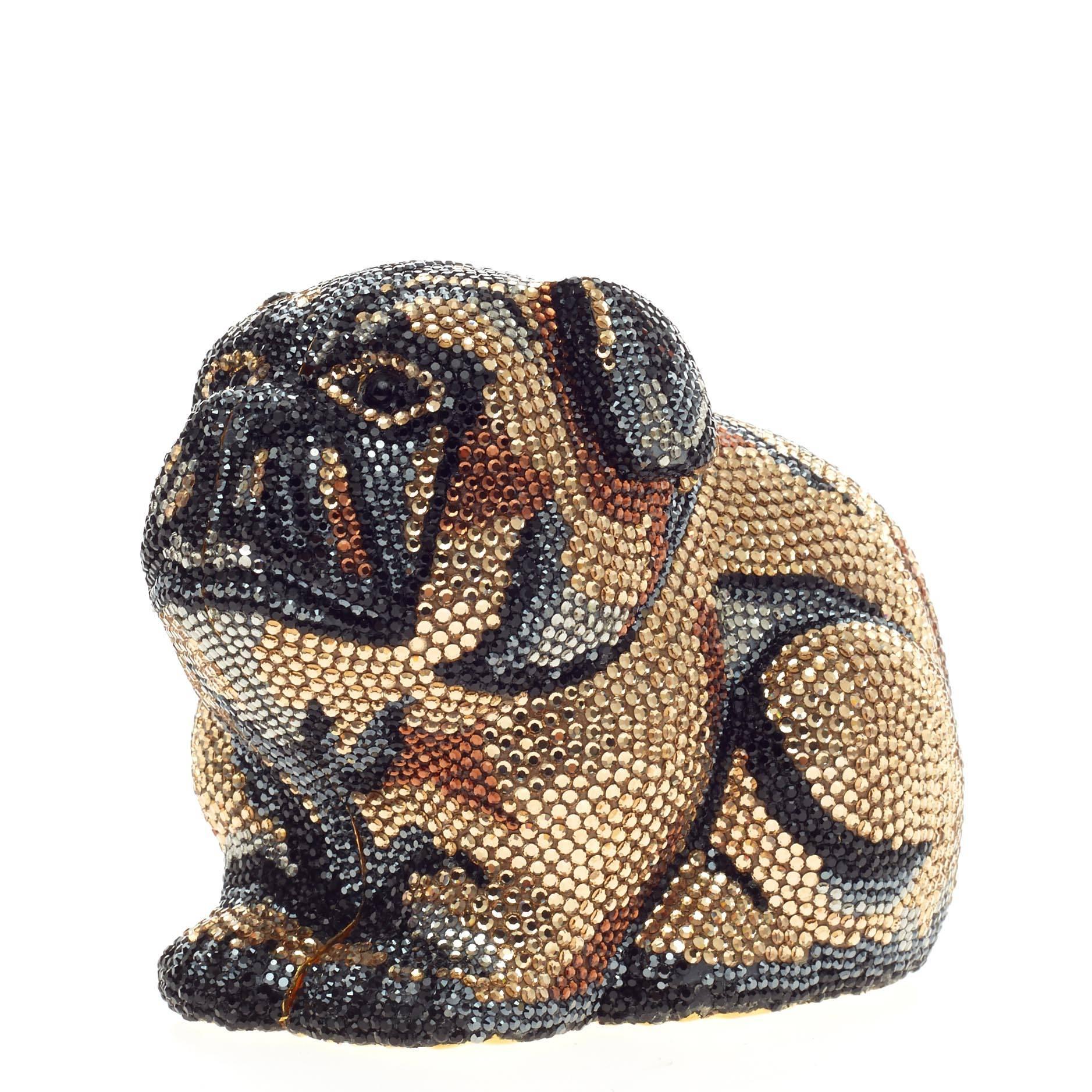 Judith Leiber Dog Minaudiere Crystal Small 5