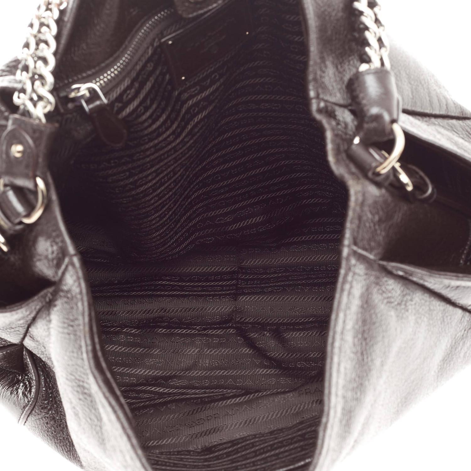 prada tessuto nylon price - Prada Lux Chain Side Pocket Hobo Cervo Leather Large For Sale at ...