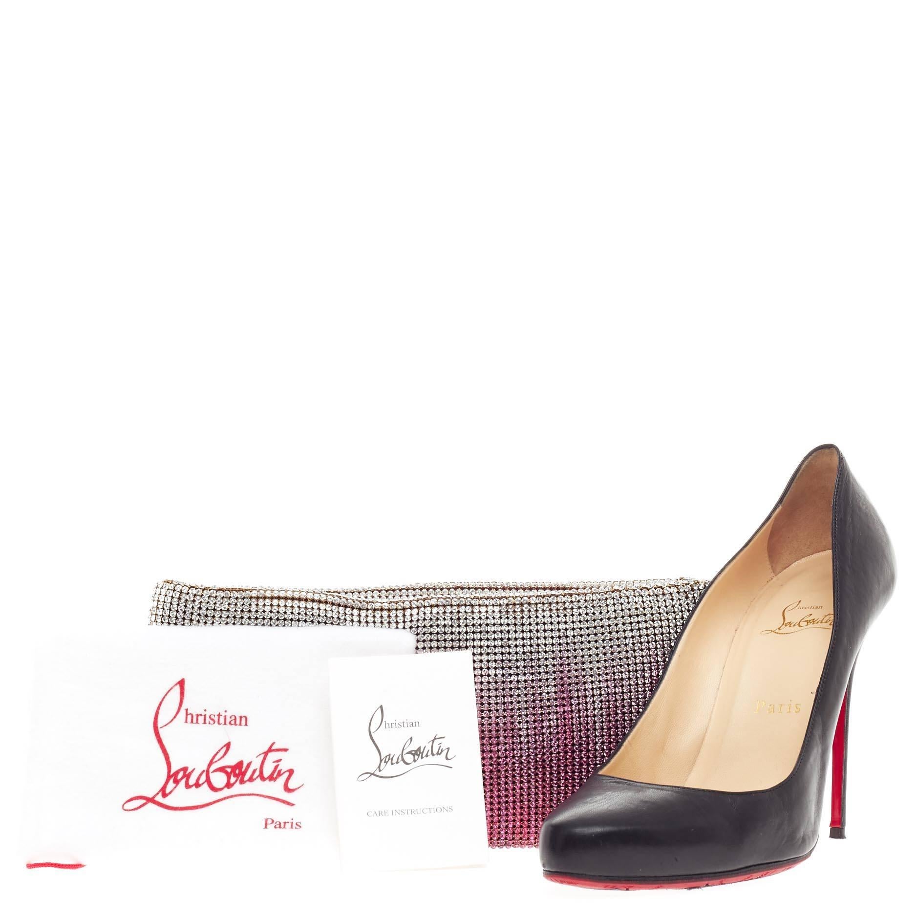 This authentic Christian Louboutin Maykimay Clutch Strass released for the designer's 20th Anniversary exudes a fun and luxurious style perfect to carry around on night outs. Crafted from shimmering pink and silver strass crystals in an eye-catching