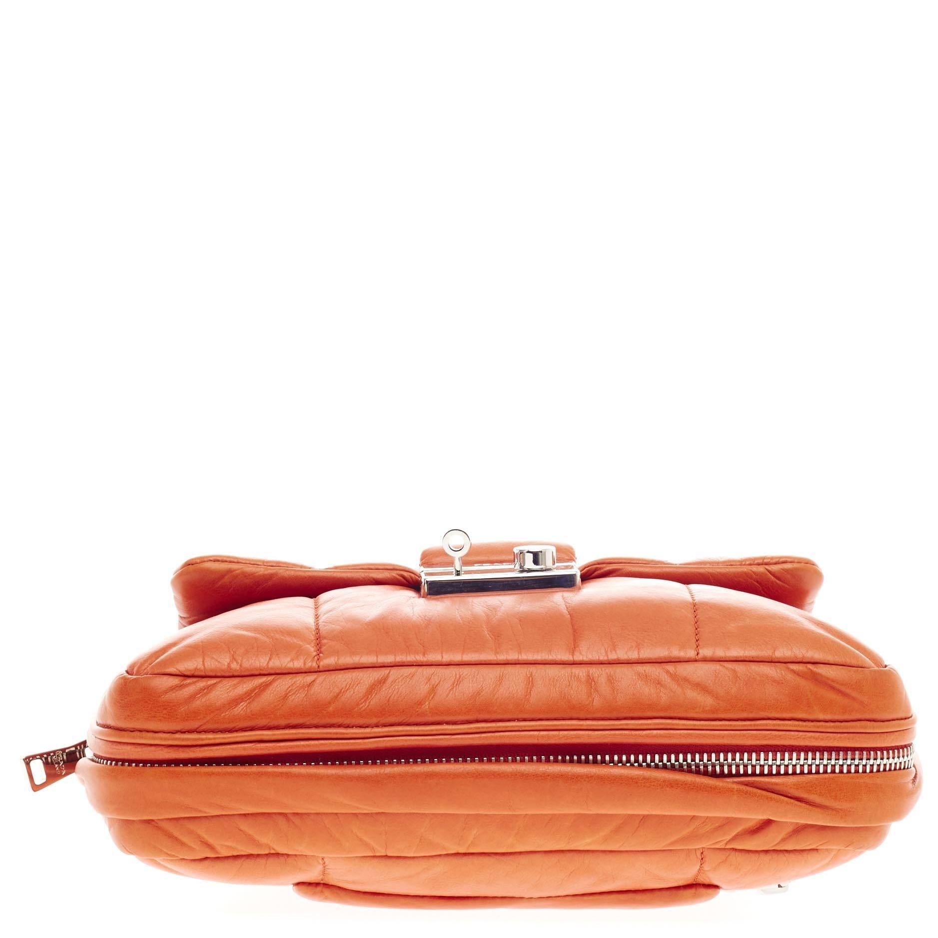 Prada Bomber Chain Flap Bag Nappa Leather Medium In Good Condition In NY, NY