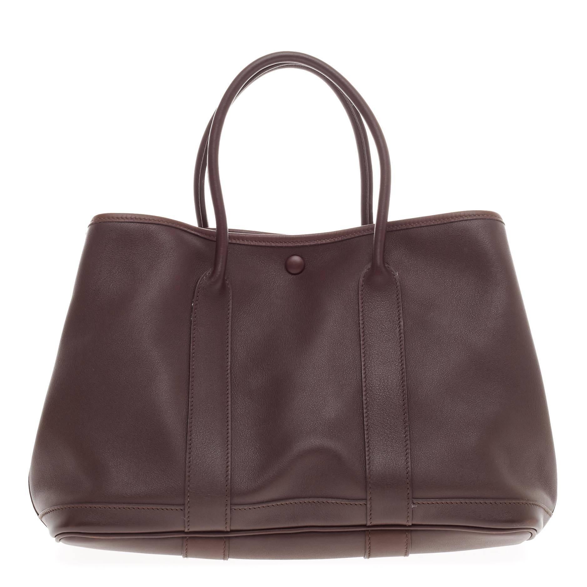 Hermes Bolduc Garten Party Tote Leder TPM im Zustand „Gut“ in NY, NY