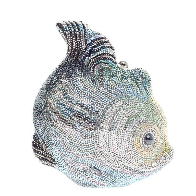 Women's Judith Leiber Fish Minaudiere Crystal Small