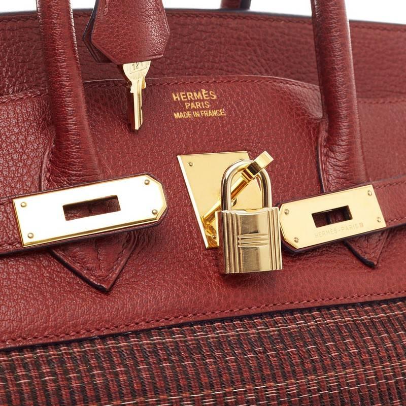 Hermes Birkin Rouge Buffalo Crinoline with Gold Hardware 35 1