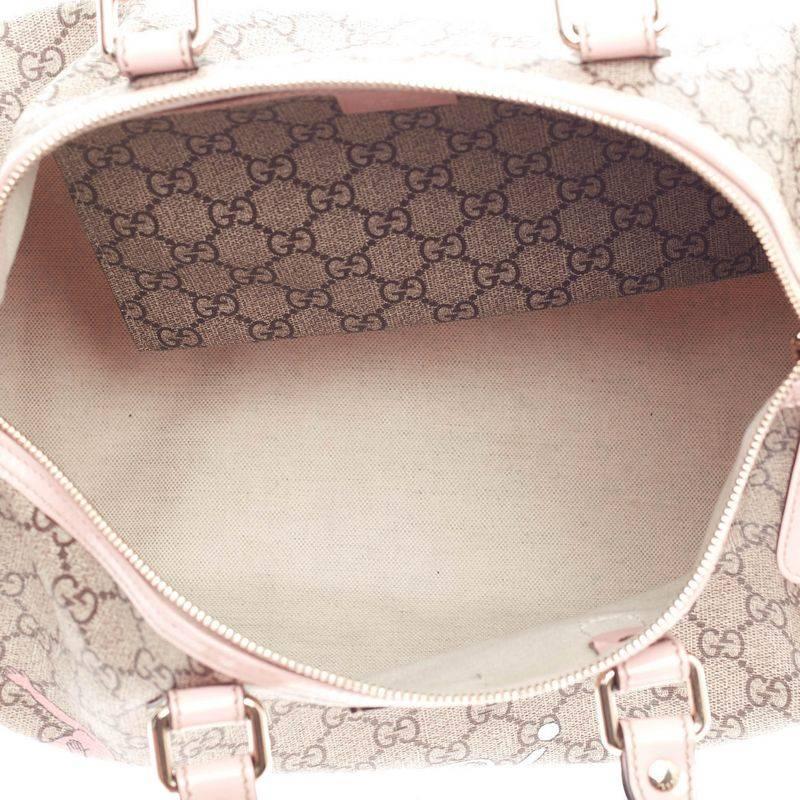 Gucci Mermaid Joy Boston Bag GG Coated Canvas Medium In Good Condition In NY, NY