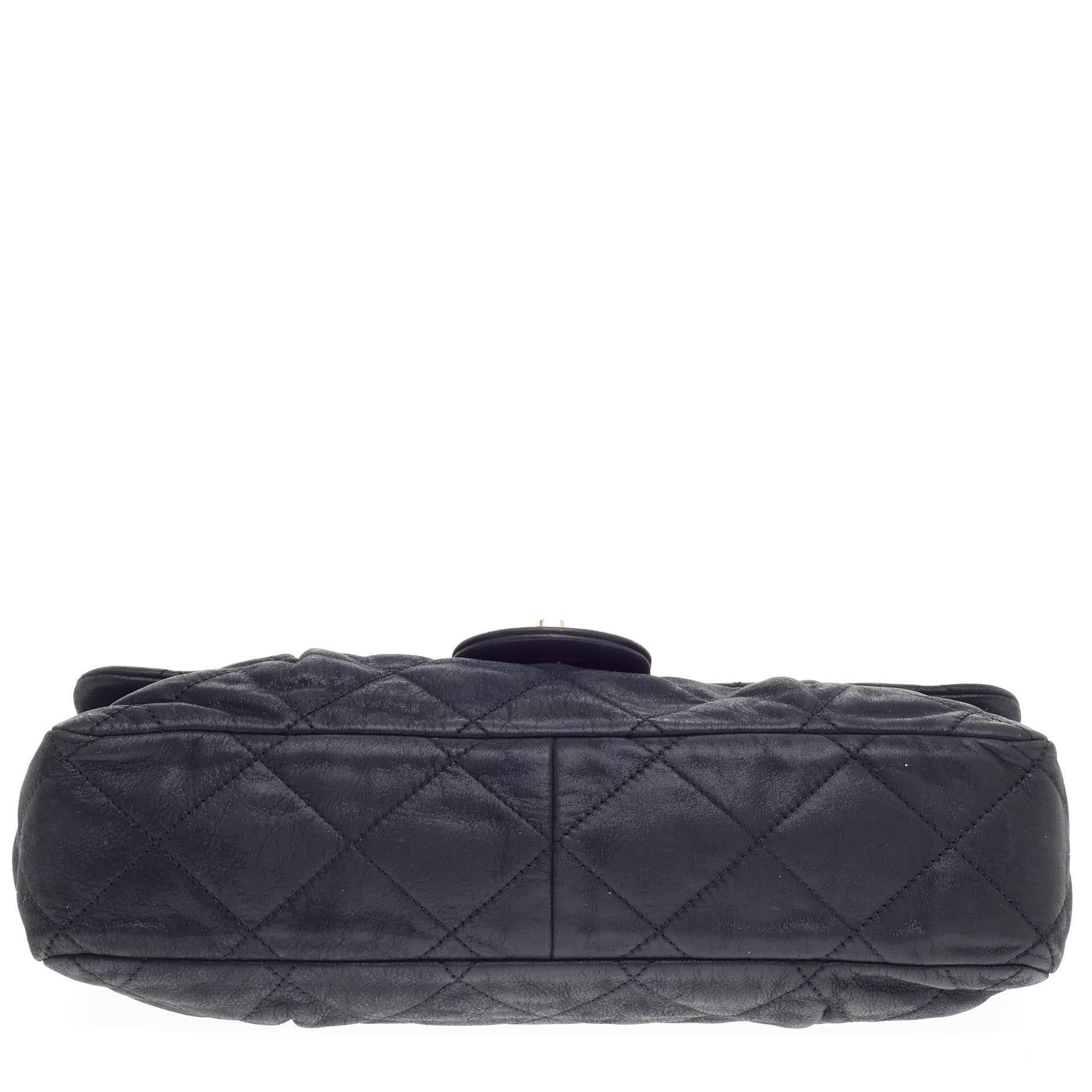 Chanel Chic Quilt Flap Bag Quilted Iridescent Leather Large In Good Condition In NY, NY