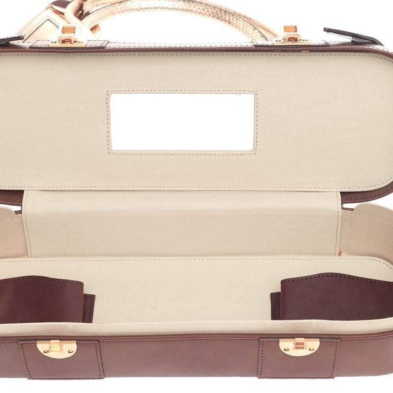 Chloe Trunk Satchel Canvas and Leather with Python 3