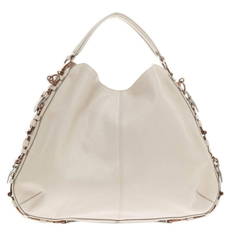 Salvatore Ferragamo Fergie Hobo Embroidered Leather In Good Condition In NY, NY