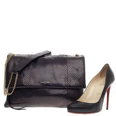 Lanvin Sugar Flap Shoulder Bag Python Medium