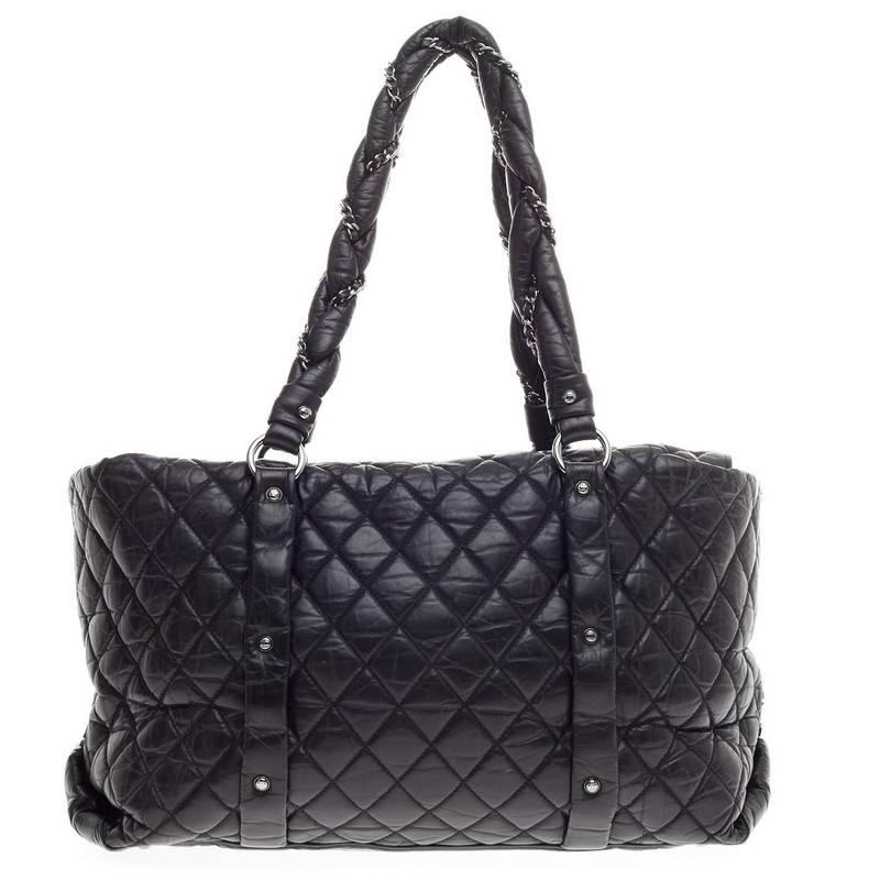 Women's or Men's Chanel Ligne Lady Braid Tote Quilted Leather XL