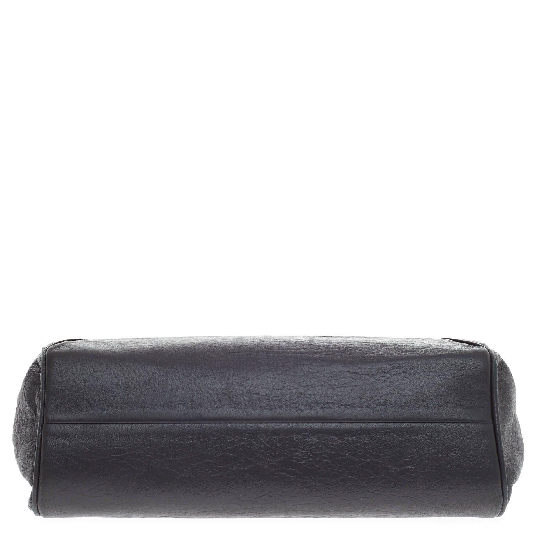 Women's or Men's Chanel Accordion Push Lock Flap Bag Quilted Leather Medium