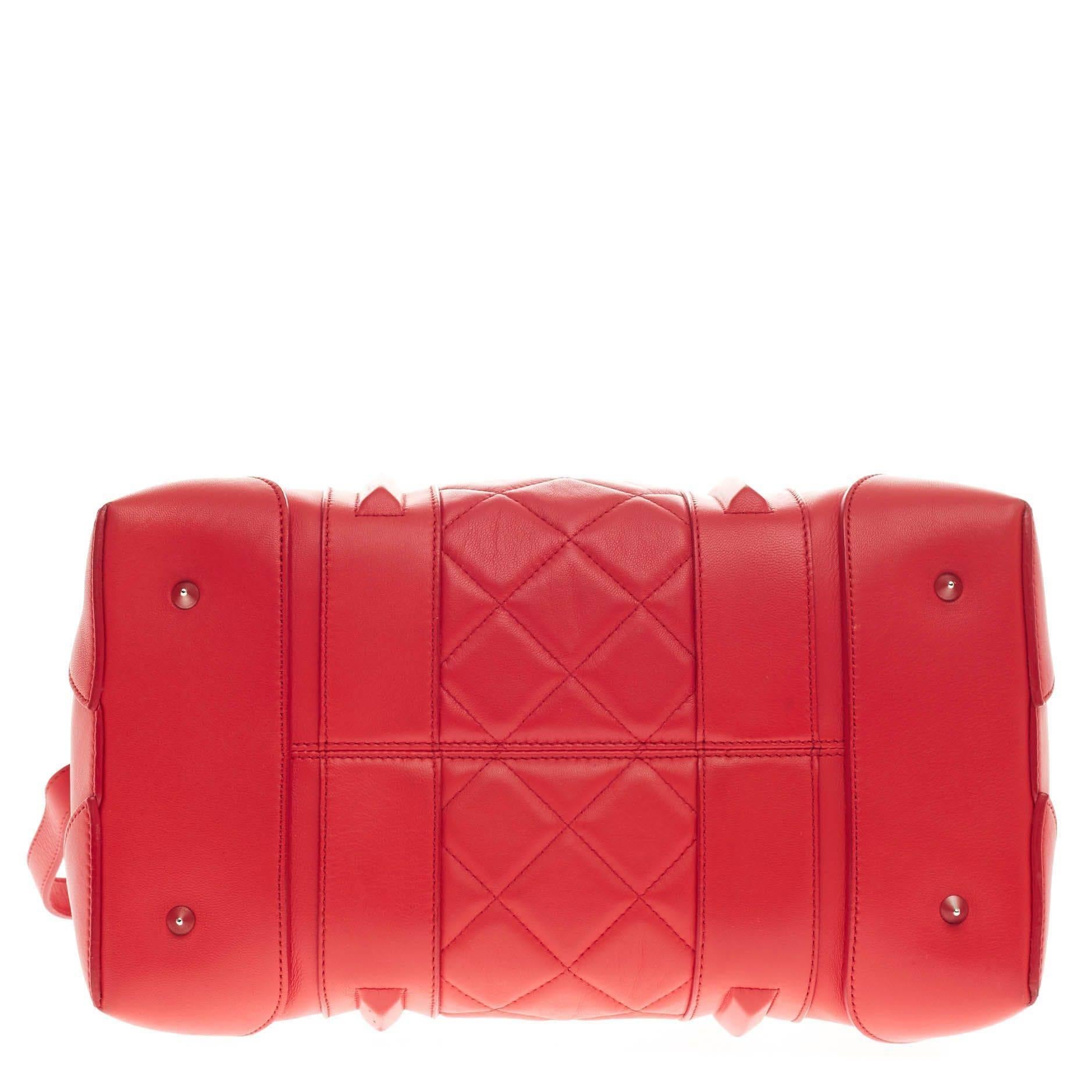 Red Givenchy Lucrezia Duffle Bag Quilted Leather Medium