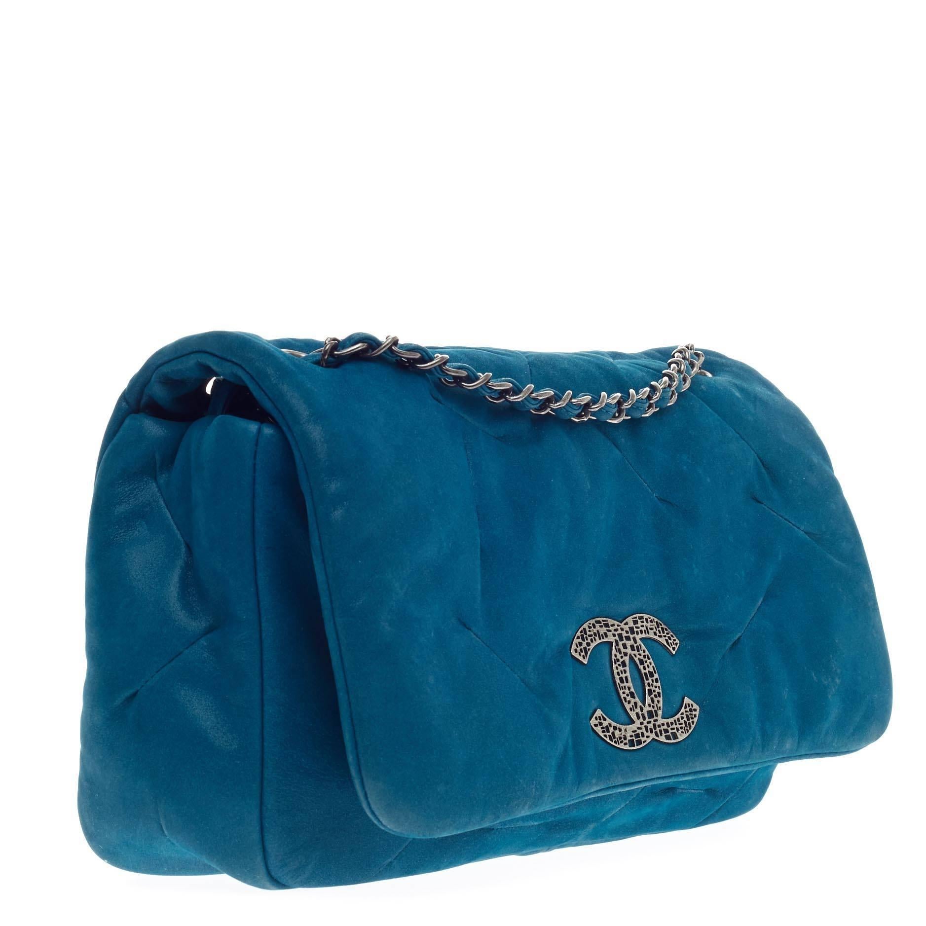Women's Chanel Glint Flap Bag Iridescent Calfskin East West