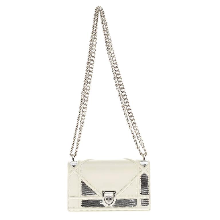 Christian Dior Diorama Flap Bag Sequin Embellished Lambskin Mini at ...