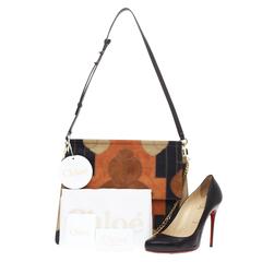 Chloe Faye Shoulder Bag Patchwork Suede Medium