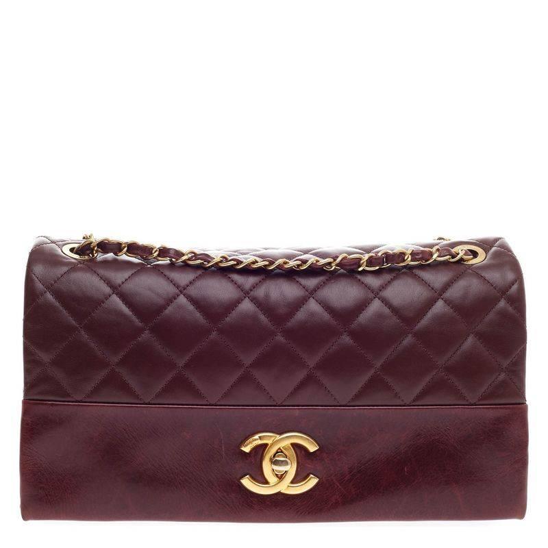Chanel Soft Elegance Flap Bag Distressed Calfskin Jumbo In Good Condition In NY, NY