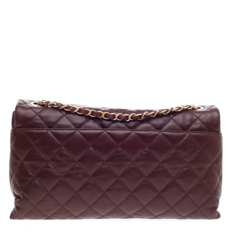 Black Chanel Soft Elegance Flap Bag Distressed Calfskin Jumbo