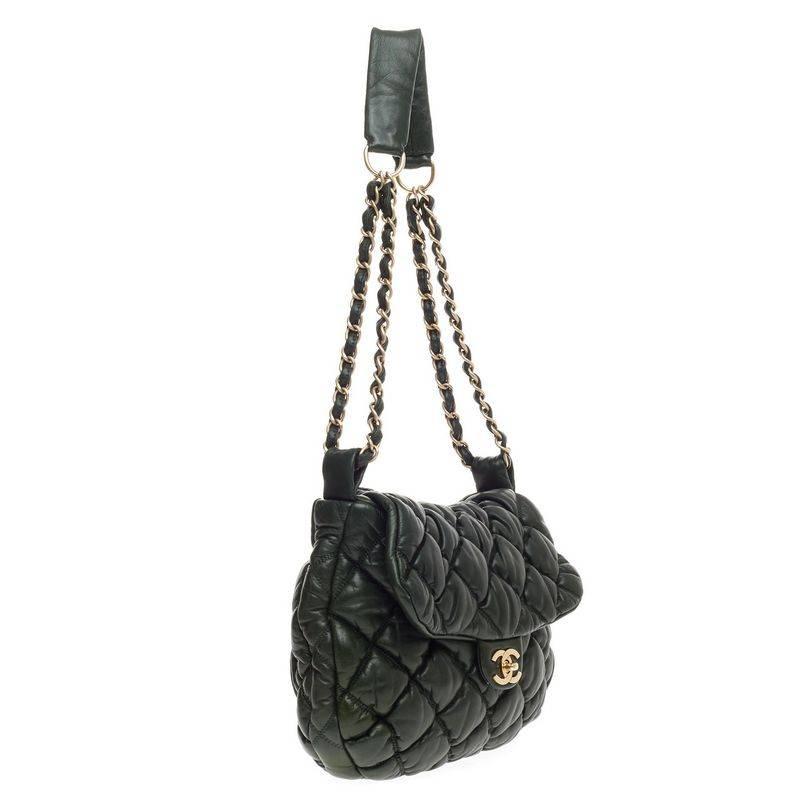 Chanel Bubble Quilt Flap Bag Lambskin Medium In Good Condition In NY, NY