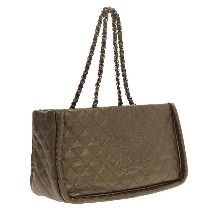 Brown Chanel Istanbul Tote Quilted Leather Small