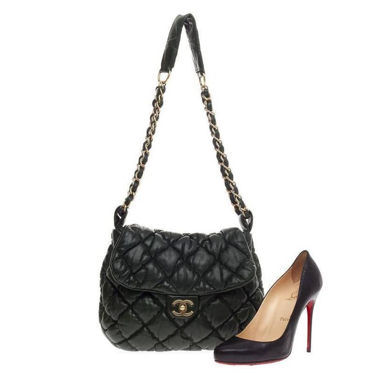 Chanel Bubble Quilt Flap Bag Lambskin Medium