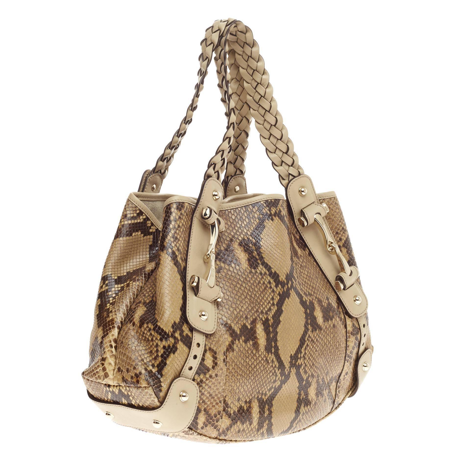 Gucci Pelham Shoulder Bag Python Medium In Good Condition In NY, NY