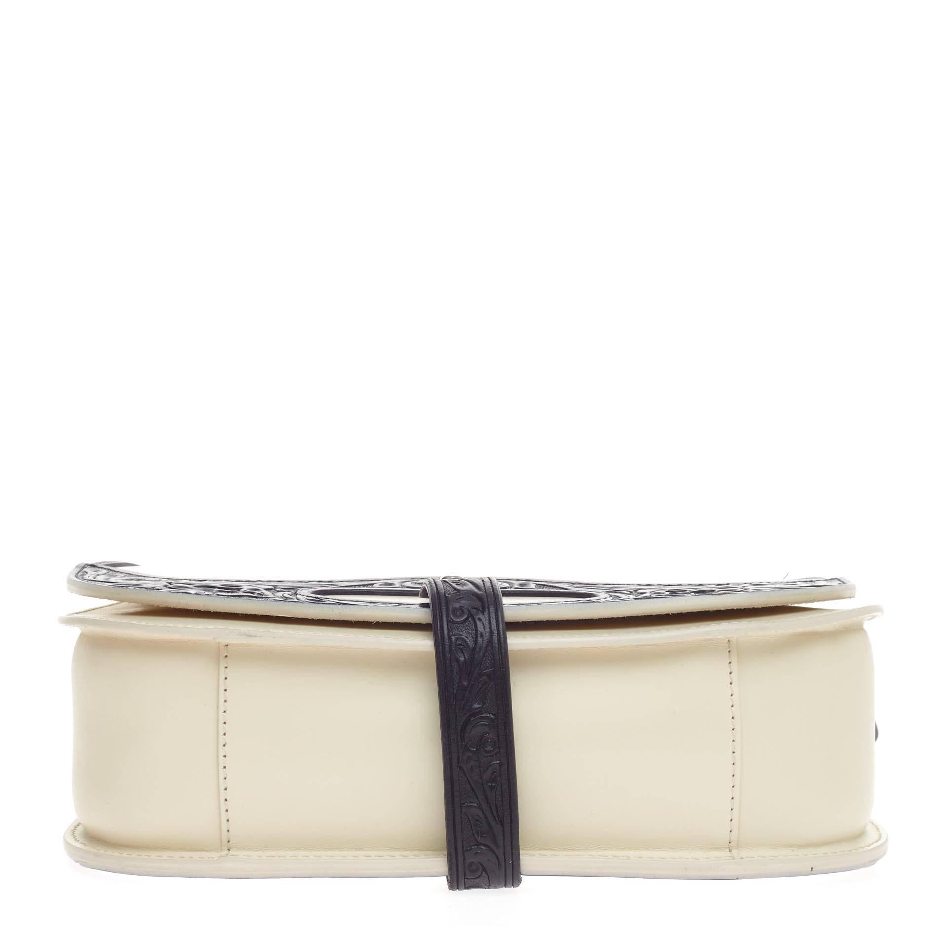 Ralph Lauren Collection Equestrian Contrast Crossbody Tooled Leather 1