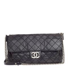 Chanel Coco Daily Flap Quilted Iridescent Calfskin Large