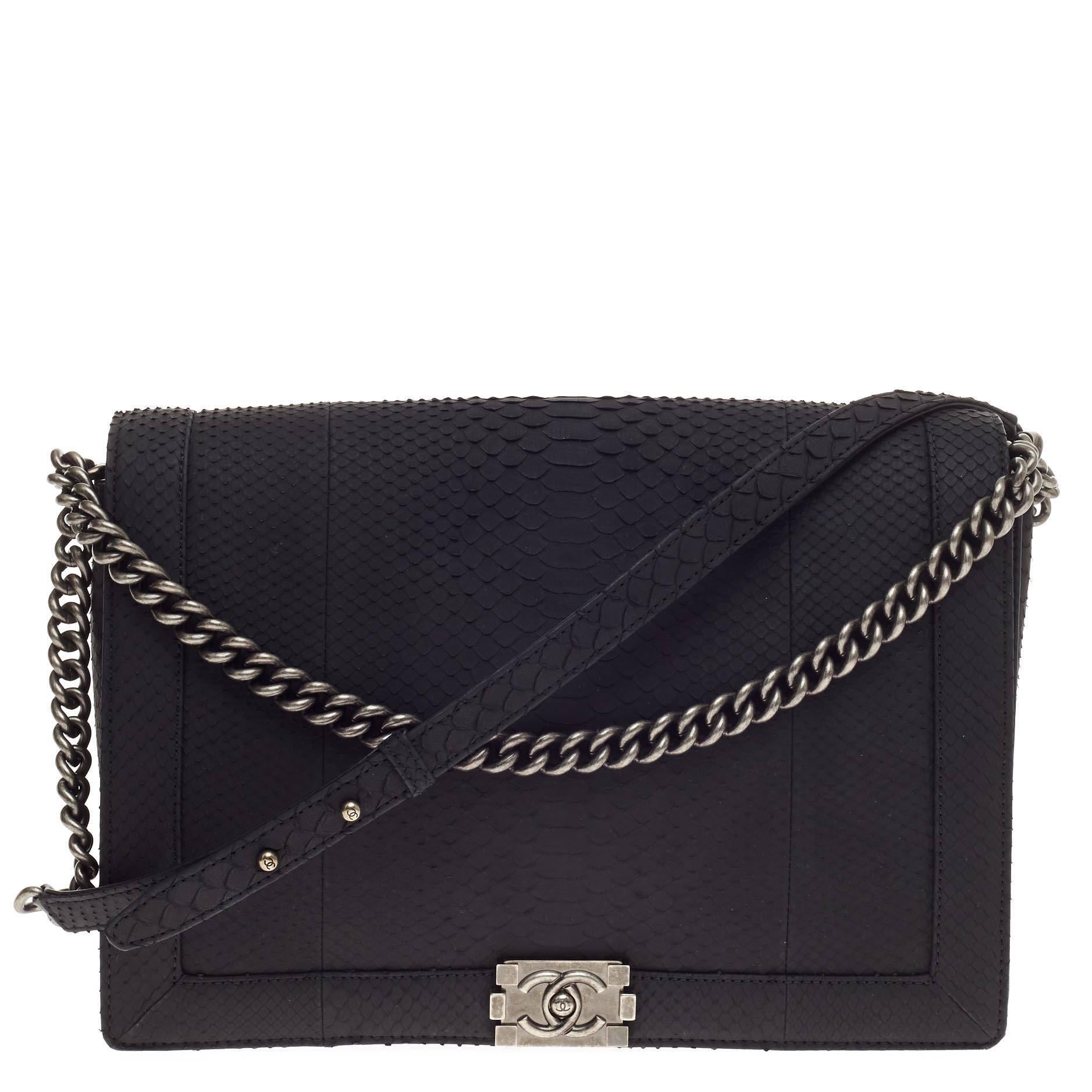 Chanel Boy Flap Matte Python XL