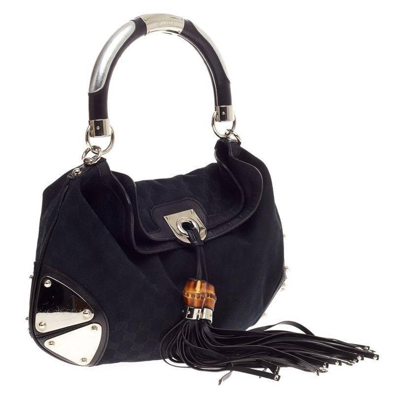 Gucci Indy Hobo GG Canvas Medium In Good Condition In NY, NY