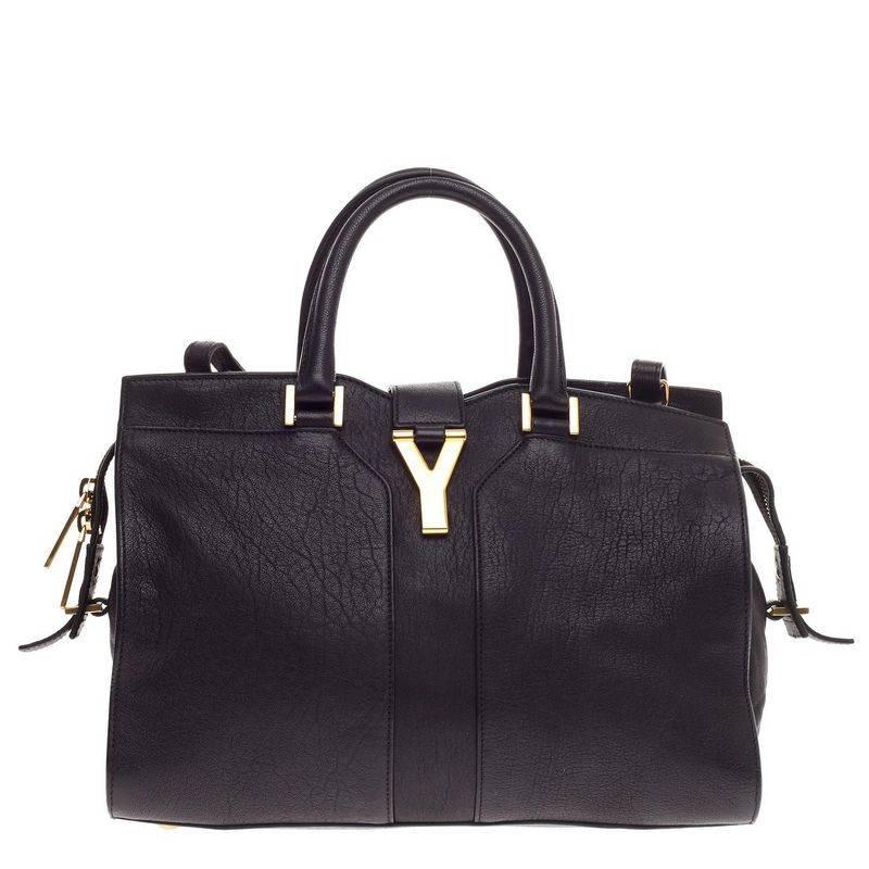 Black Saint Laurent Chyc Cabas Tote Leather Small
