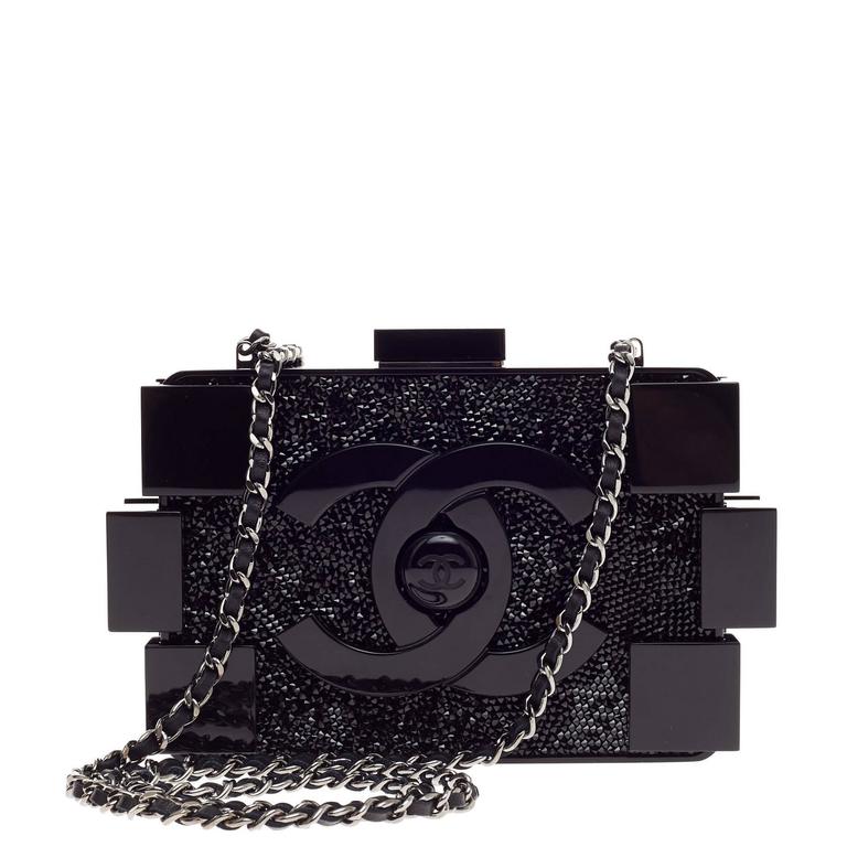 crystal chanel purse shaped like a lego