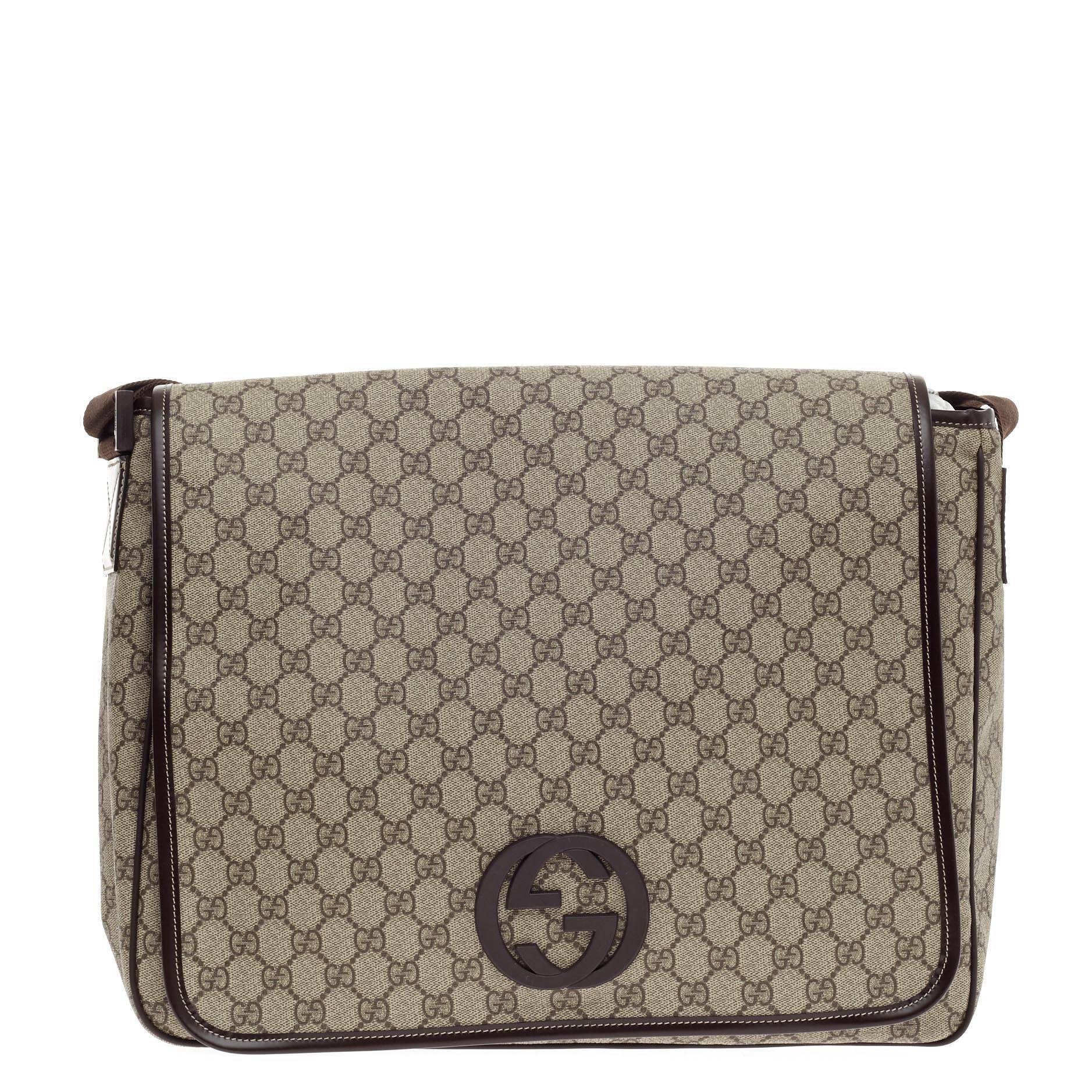 Gucci Interlocking G Messenger GG beschichtetem Segeltuch groß im Zustand „Gut“ in NY, NY