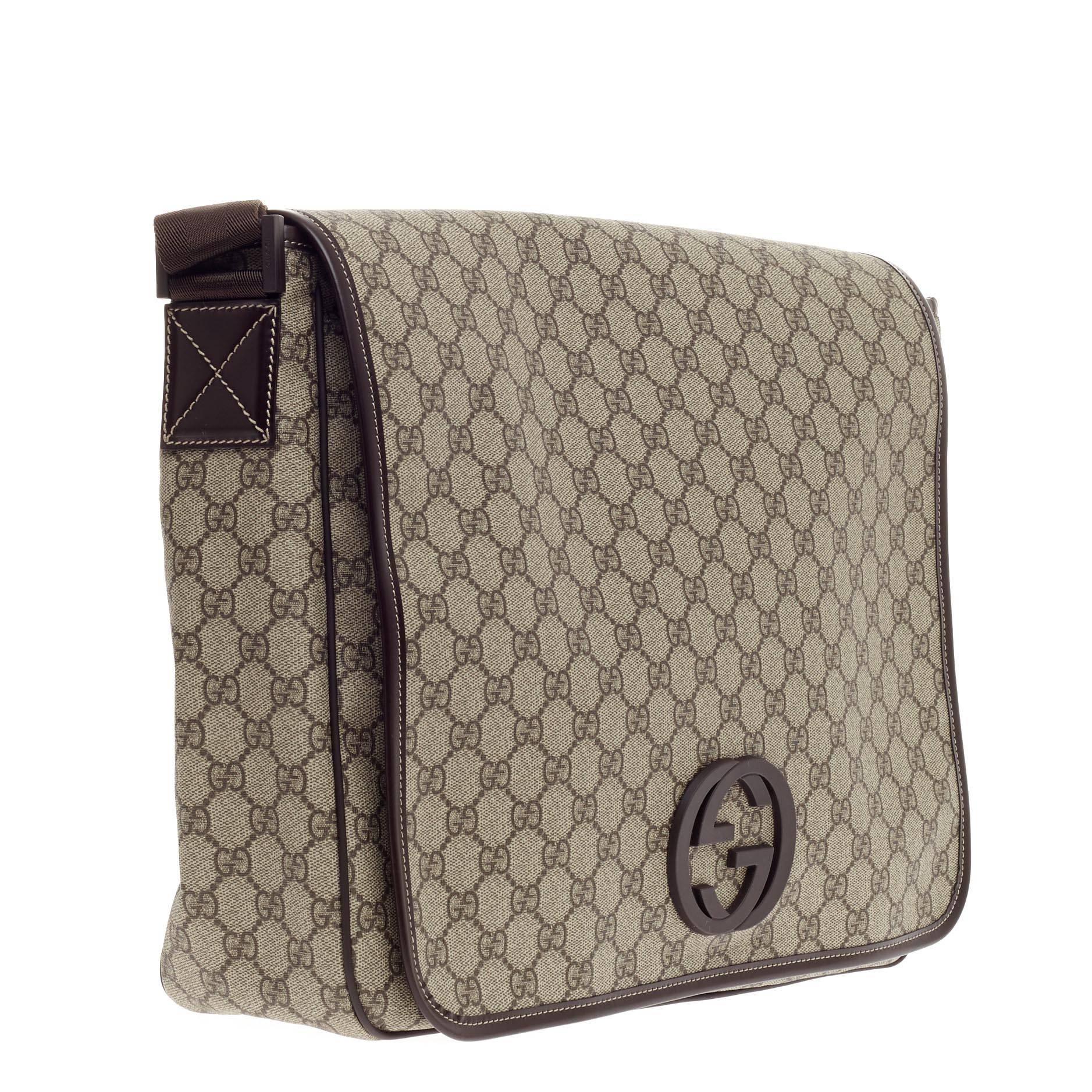 Gucci Interlocking G Messenger GG beschichtetem Segeltuch groß für Damen oder Herren