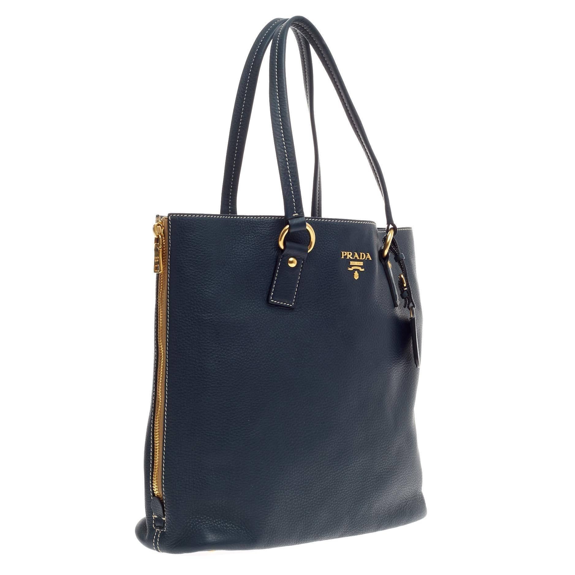 prada side zip tote