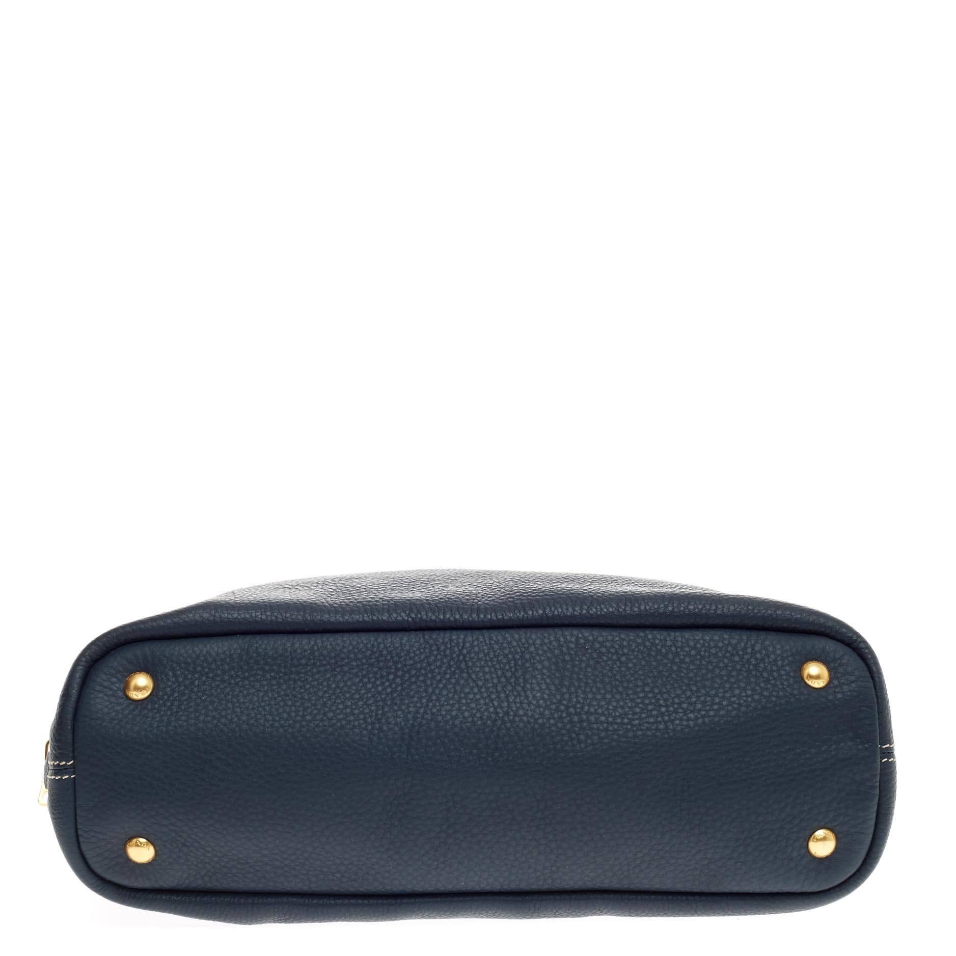 navy blue side zip tote bag