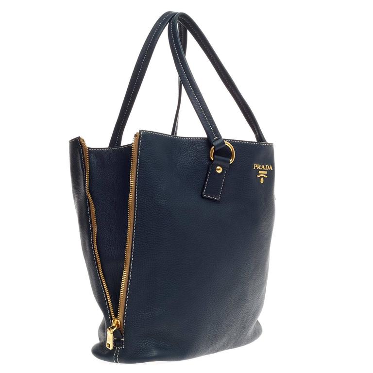 prada side zip tote