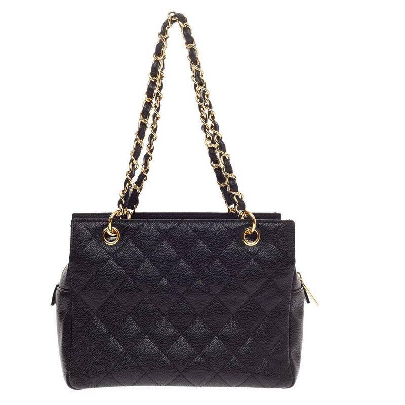 Chanel Petite Timeless Tote Caviar In Good Condition In NY, NY