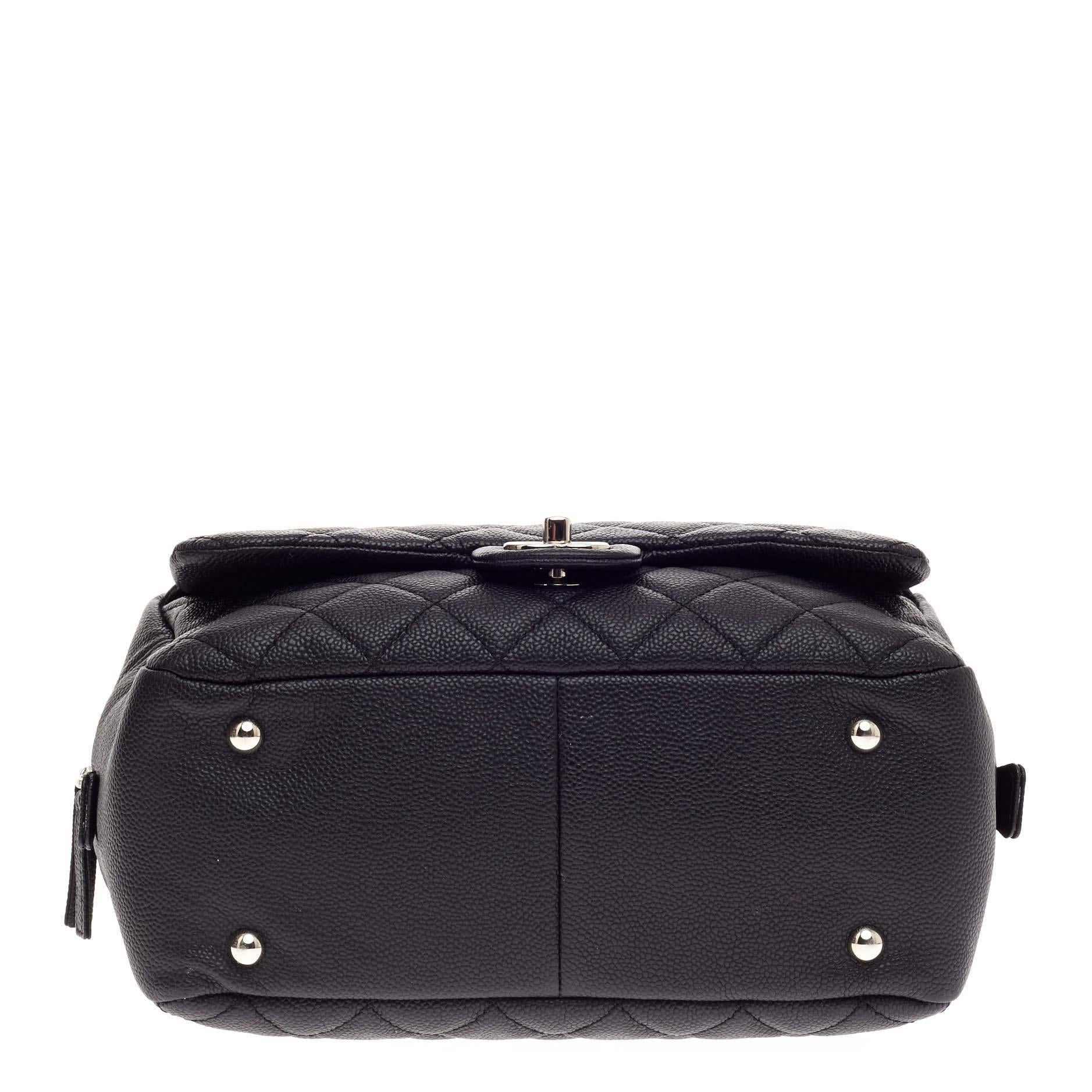 Black Chanel Camera Case Flap Bag Quilted Caviar Large